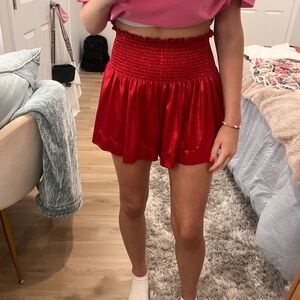 Queen of Sparkles Red Metallic Shorts
